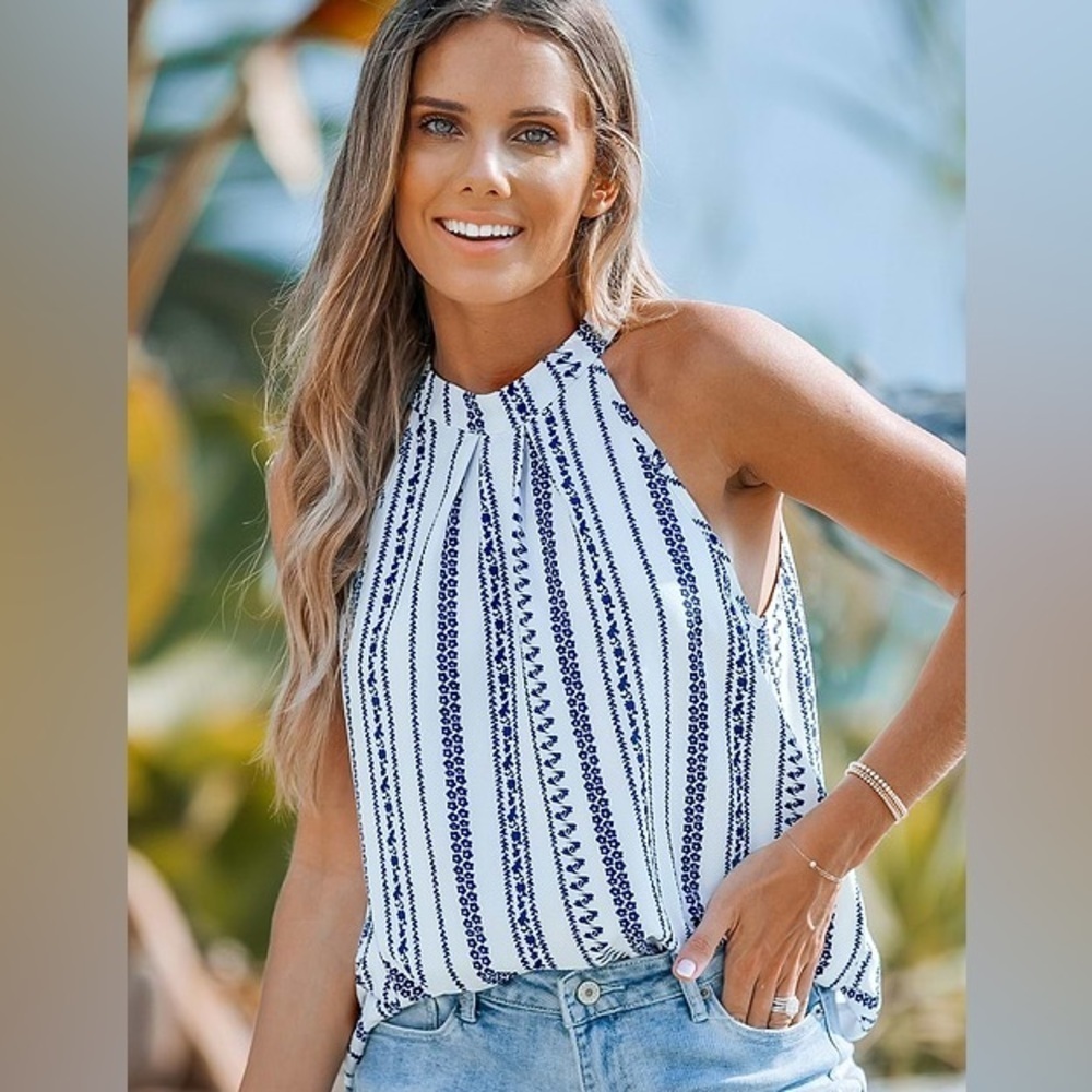 Cupshe navy/white halter - Picture 6 of 8